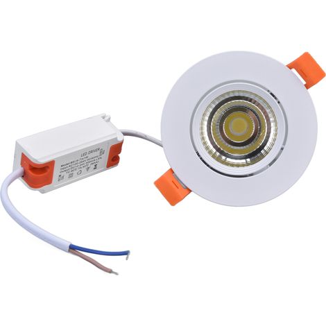 Spots encastrés LED 7W à angle réglable, lumière douce, économie d'énergie, installation facile et stable, large gamme d'applications. (1/5)