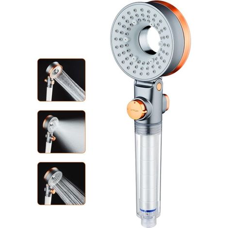 Wassersparender Duschkopf, Anti-Kalk-Handbrause mit Filter, Hochdruck-Duschkopf mit 3 Strahlarten, Spa-Duschkopf (1/4)