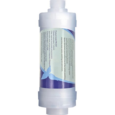 Filtre de Douche Professionnel [Résine de Haute Qualité] 5x5x15 cm Blanc Filtration 5 Microns Jusqu'à 40°C (1/5)