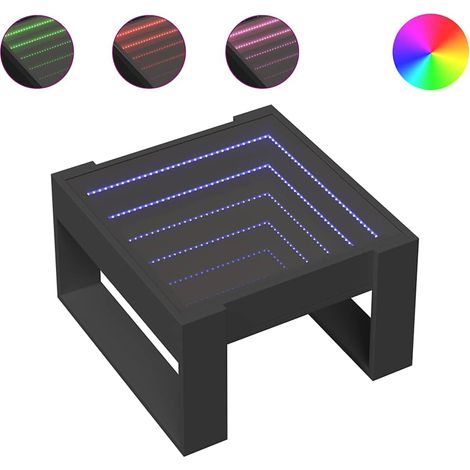 Maison Exclusive - Mesa de centro con Infinity LED negro 50x53x30