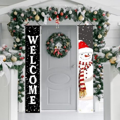 Bannière De Noël - Tissu Oxford 210D - Pour Porche Entrée Fenêtre Jardin - 1 Pièce (1/4)
