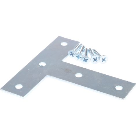 Support plat en forme de T de 76 x 76mm en Acier Plaqué Zinc ( Prix pour Sachet de 10 )