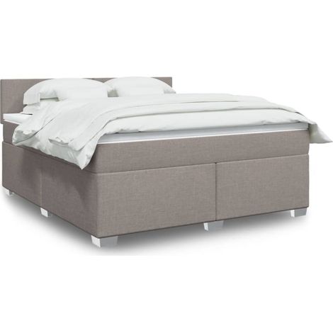 Boxspringbett mit Matratze Taupe 180x200 cm Stoff (1/5)