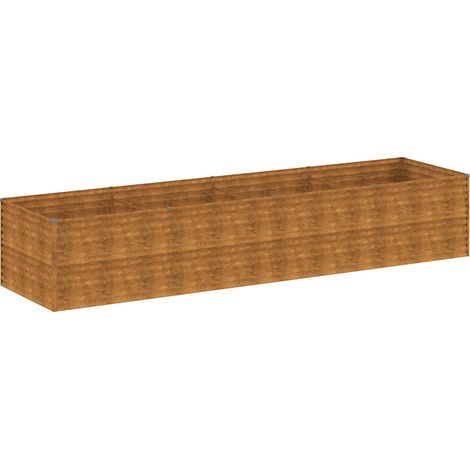 Aiuola rialzata da giardino 386 x 100 x 69 cm design decorativo acciaio resistente in corten arrugginito 020046140