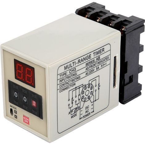 AH3-DM Dual-Mode-Relais-Timer mit LED-Anzeige (24 V AC/DC), einstellbare Verzögerung von 0,01 s bis 99 h (1/5)