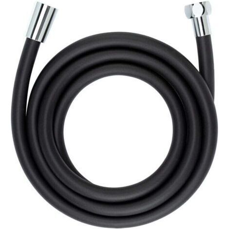 Shower hose 175 cm matt black plastic design with anti-twist and trinkwasserzulassung standard 1/2 connection ideal for shower and bathtub easy to clean and durable (1/4)