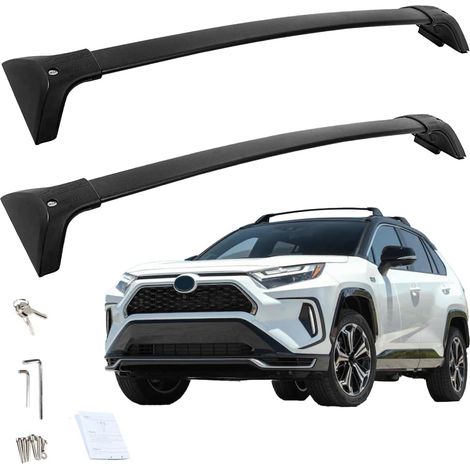 Barres de Toit pour RAV4 2019-2024, 2 Barres de Toit en Alliage d'aluminium avec serrures, Barre de Toit, Porte-vélos, Barres transversales pour Toit, Transport de Bagages, Voyage, Camping. (1/5)