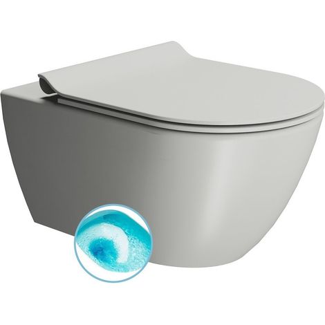 WC suspendu PURA, Swirlflush, 36x55cm, cenere double mat (1/3)