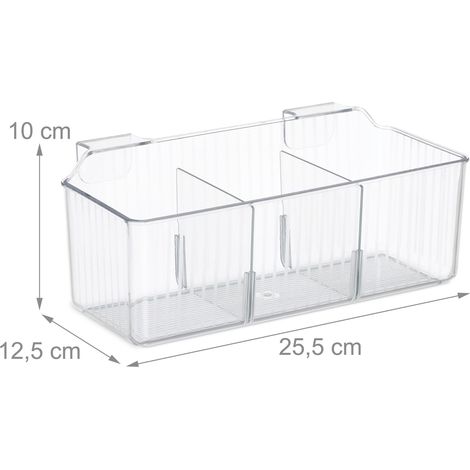 Set di 2 organizer sospesi a 3 comparti custodia flessibile bagno cucina in plastica bianca 130014553