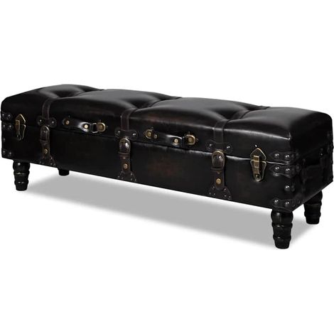 vidaXL Banc long de rangement marron (1/5)