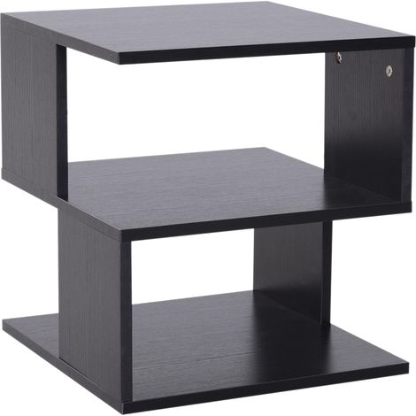 Table d'appoint avec 3 couchages et 3 placards de rangement pour salon/chambre d'étudiant 40x40x43 cm Noir (1/5)