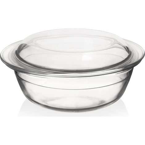 Fuente de vidrio apta para horno con tapa, 27 x 23 x 11,5 cm, 2,2 l (1/5)
