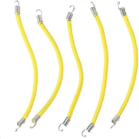5 accessoires de corde élastique pour porte-bagages compatibles avec le modèle de voiture RC SCX10 1/10 (jaune) (1/5)