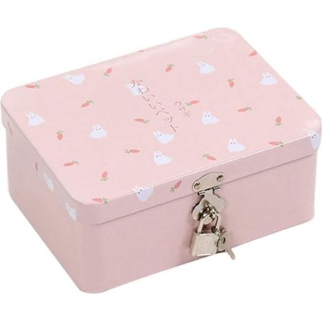 Boîte en métal avec cadenas, rangement cuisine et bureau, coffret de stockage chocolat, boîte à biscuits verrouillable, organisation domestique, 1 pièce (1/5)
