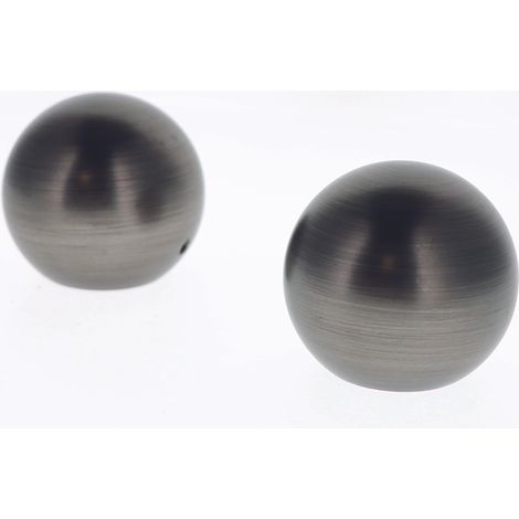 Lot de 2 Embouts Boule pour tringles à rideaux de Diam. 28mm en Carbone - BOULET