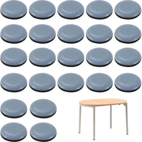 24 Pièces Patins Glisseurs Téflon PTFE 20mm - Autocollants pour Meubles Lourds - Protection Anti-Rayures, Réduction du - 24pcs 20mm (1/5)