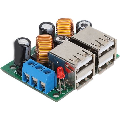 4-Port-USB-Stromwandlerplatine, 12V/24V/40V DC-Abwärtswandler auf 5V/5A (1/5)