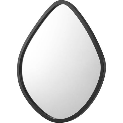 Specchio da parete forma tonda 64 x 60 cm nero opaco 030007904