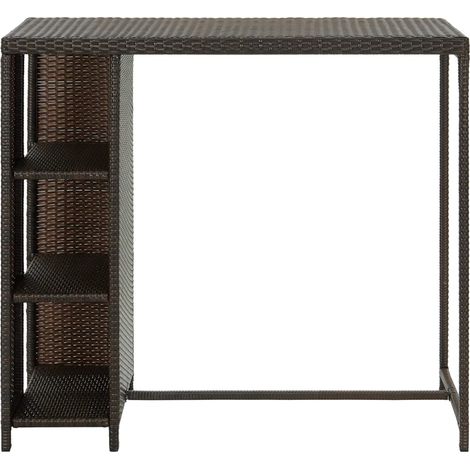 Maison Exclusive - Tavolo da Bar con Ripiani Marrone 120x60x110 cm in Polyrattan