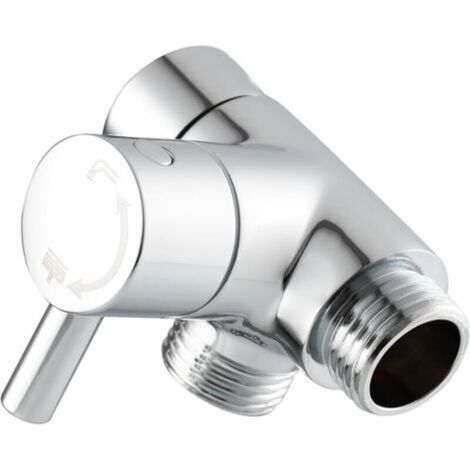 G1/2 Brass Shower Adapter for Hand Shower and Fixed Spray Head, Chrome (1/5)