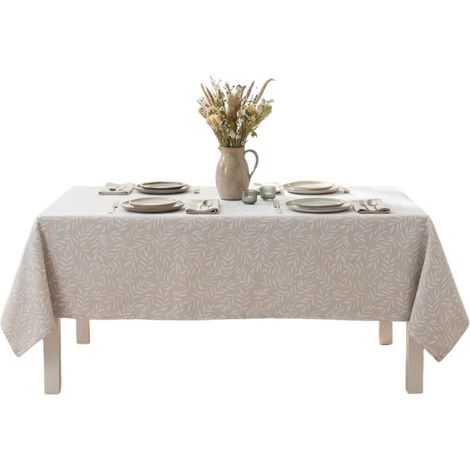 Nappe effet lin 140 x 240 cm Naia beige (1/3)