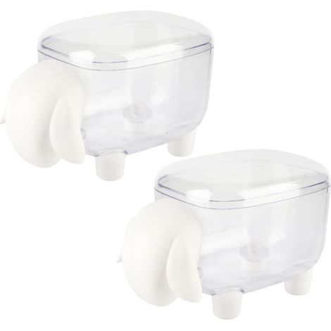 Filiyano-Porte-cotons-tiges mignon, lot de 2 boîtes de rangement en forme de mouton, porte-cotons-tiges, boîte de rangement pour salle de bain (blanc) (1/5)