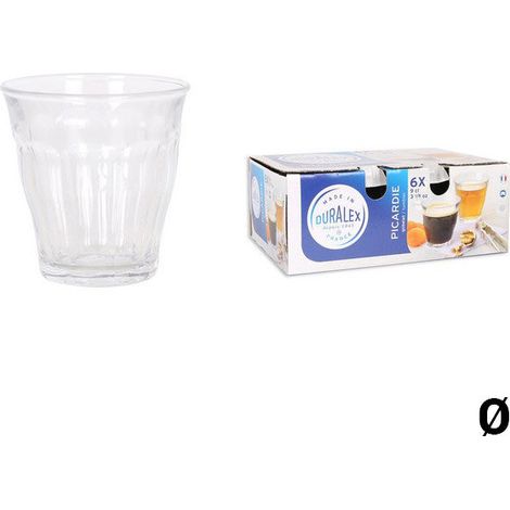Lot de 6 gobelets en verre trempé 9 cl – Résistant aux chocs thermiques – Compatible micro-ondes – Fabriqué en France – Duralex (1/5)