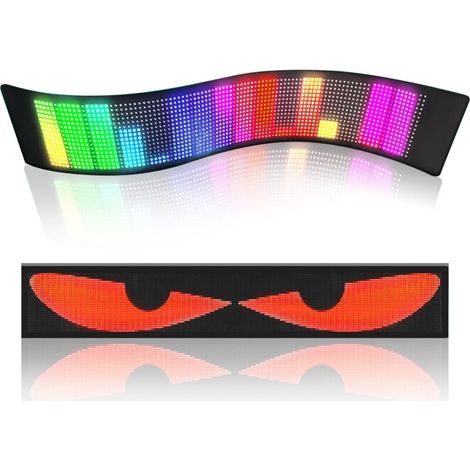 Autocollant lumineux dynamique pour vitre arrière de voiture, écran LED flexible, œil du diable70173mm (1/4)