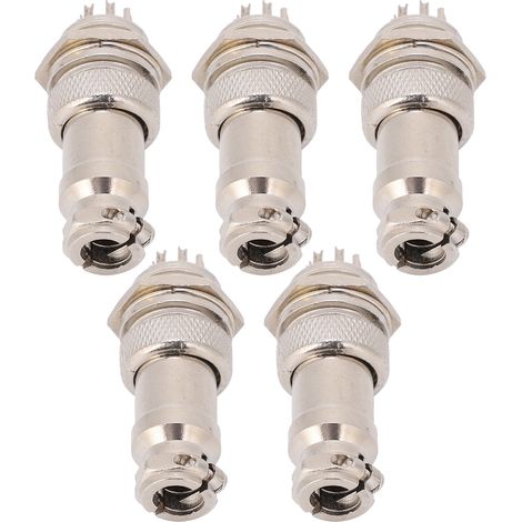 Lot de 5 connecteurs aviation mâles et femelles pour panneau d'alimentation, châssis, fixations métalliques GX16 16 mm 450 V 9 broches