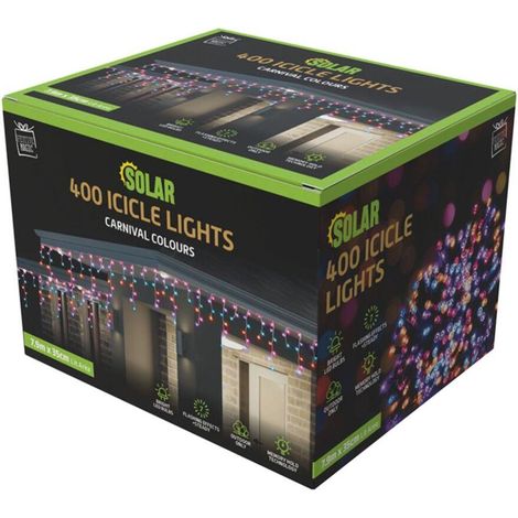 Guirlande lumineuse solaire LED en forme de stalactite 400 (1/2)