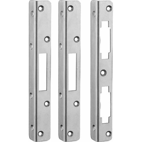 Lot de 3 gâches équerre 20mm à bouts carrés – Acier 25/10ème zingué bichromaté – Pour pênes rectangulaires – Résistance à la corrosion