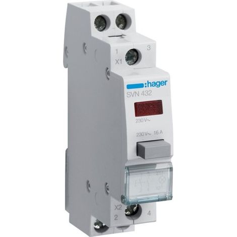 BP 2F impuls + voy. rouge 230V - COMMANDE SIGNAL HAGER SVN432 (1/2)
