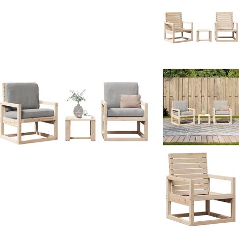 Salon de jardin 3 pcs bois massif de pin - Salon De Jardin - Mobilier De Jardin - Set De Salon Extérieur - Table Basse - Chaises De Jardin (1/5)