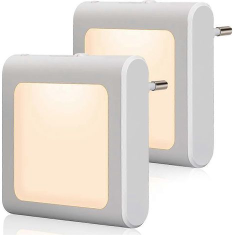 Veilleuse avec capteur crépusculaire, 2 niveaux de luminosité, éclairage directionnel à intensité réglable, blanc chaud (1/5)