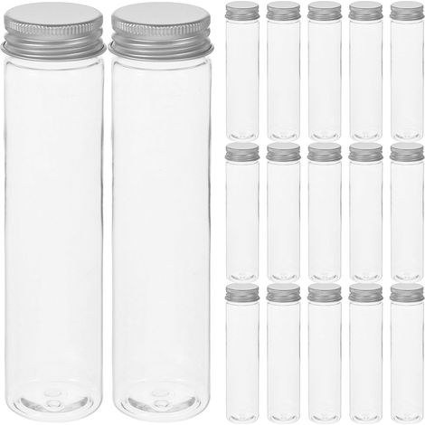 20 pièces Tubes à Essai Plastique Transparent Résistants Chaleur pour Décoration et (1/5)