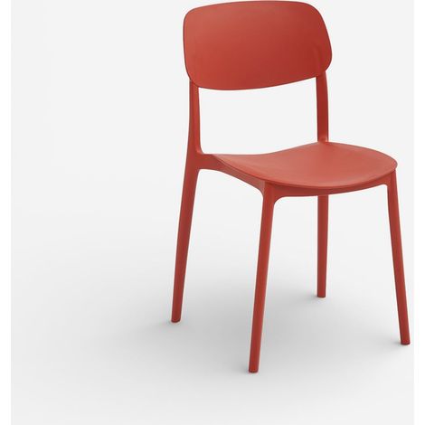 Set de 30 sillas modernas de polipropileno para eventos, salón y jardín Rivena - Rojo