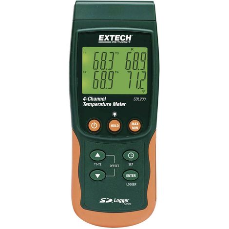 Extech SDL200 Appareil de mesure de température -199 - +1700 °C sonde K, J, T, E, R, S, Pt100 fonction enregistreur de données Q72625