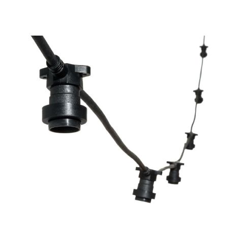 Wisdom XC-3528 guirlande lumineuse 10 mt cable noir pour 10 ampoules led E27 exte'rieur cate'naire IP65