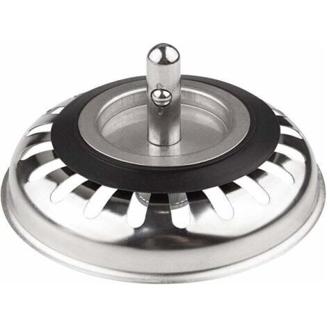 Tigrezy Lot de 2 Bouchon Evier Cuisine INOX, Filtre Evier Cuisine Universel 79.3MM, Bouchon de Bonde Evier Antiblocage en Acier Inoxydable, pour Cuisine et Salle de Bain (1/3)