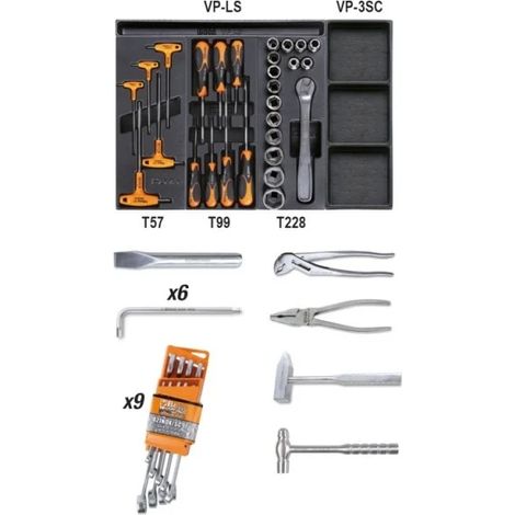 Beta 5988/INOX Assortimento di utensili in acciaio Inox 49 Pz.