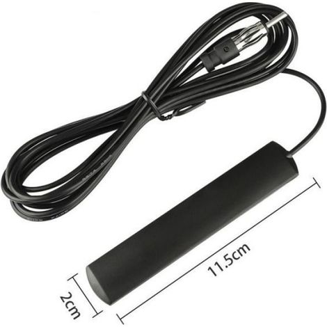 Antenne Autoradio Voiture Brise Collante Adaptateur Fiche DIN avec 3m Câble Compatible avec Auto Camion Véhicule SUV Jeep FM AM (1/5)