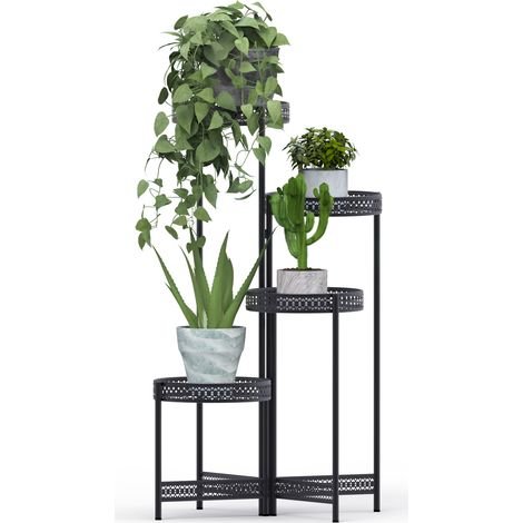 Supporto per Piante Metallo 4 livelli Scaffale a Scala Piedistallo Piante orchidee Pieghevole