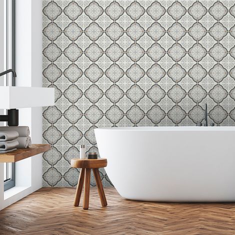 Sticker Mural Carrelage adhésif Cuisine Salle de Bain - 30 STICKERS CARRELAGES AZULEJOS GERMANA - 30stickers10x10cm (1/5)
