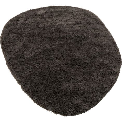Tapis doux en polyester gris foncé pour salon chaleureux - Gris foncé intense (1/2)