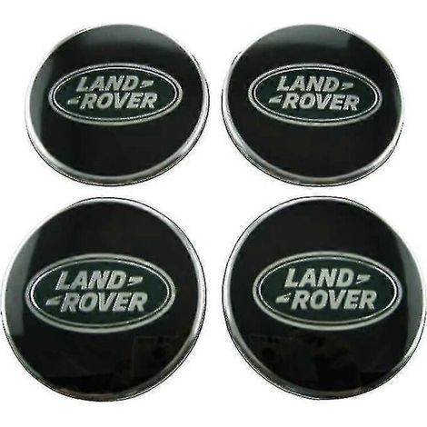 Enjoliveurs centraux de roue en alliage Land Rover noirs et verts, 63 mm, lot de 4 pièces