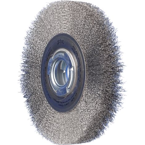 PFERD TOOLS Rundbürste breit ungezopft RBU Ø180x25xvariable Bohrung Stahl-Draht-Ø0,20 Schleifbock