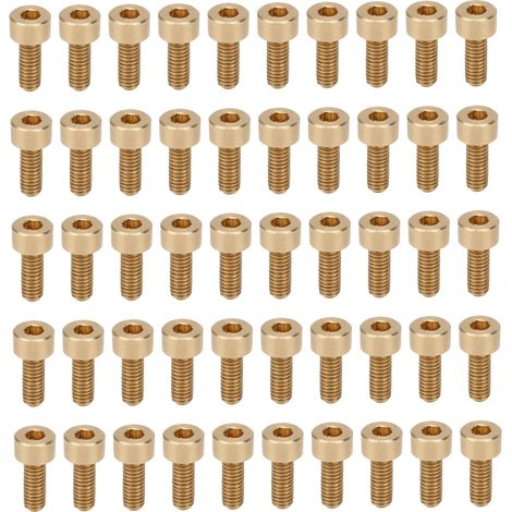 50 Vis M4x10 à tête hexagonale creuse en cuivre, kit de visserie industrielle, quincaillerie de fixation (1/5)