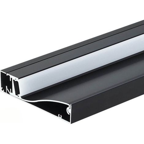 Silamp – Profilé aluminium plinthe noir 2M pour ruban LED 10mm – Aluminium robuste pour dissipation thermique – Finition élégante pour intérieur moderne