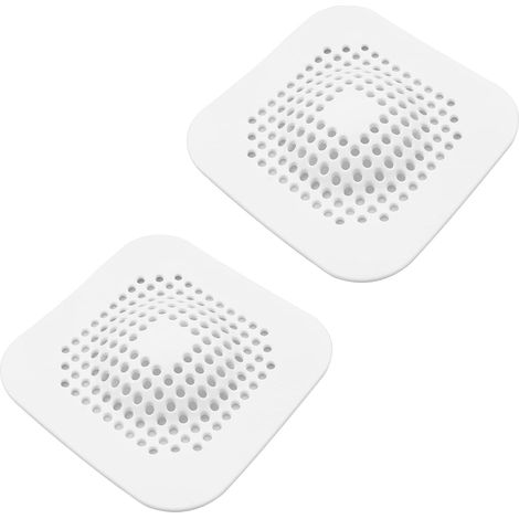 Lot de 2 passoires de vidange universelles en silicone, attrape-cheveux en silicone pour douche, passoire de douche avec 4 ventouses,pour salle de bain, baignoire, évier de cuisine (blanc) (1/5)