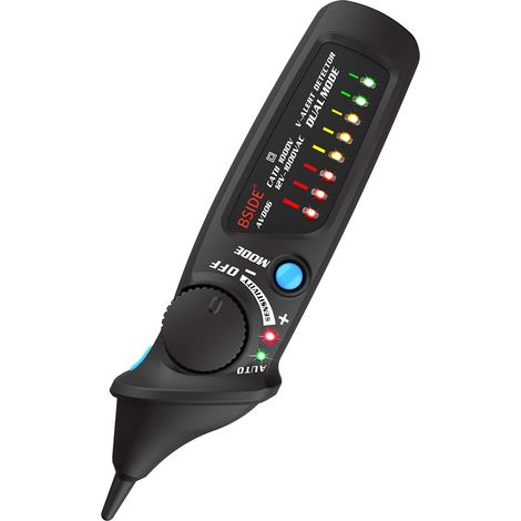 AVD06 Berührungsloser Spannungsprüfer 12–1000 V, automatischer/manueller Modus, einstellbare Empfindlichkeit, NCV-Erkennung, aktive Leitungsbruchortung mit farbiger LED-Anzeige